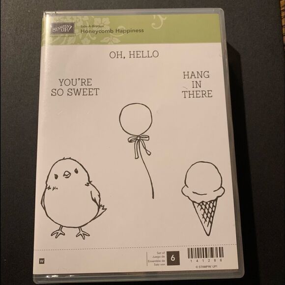 Stampin’Up Honeycomb Happiness wood stamp set - Picture 1 of 3